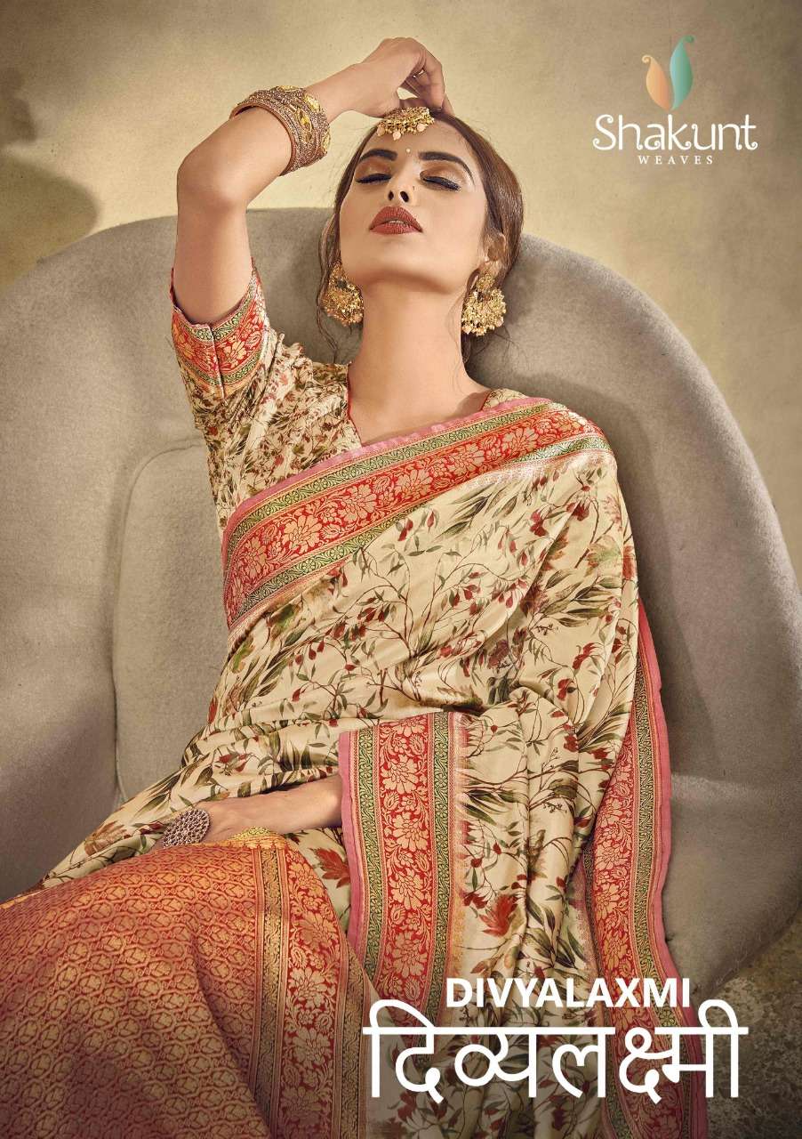 shakunt divyalaxmi silk digital printed saree wholesaler