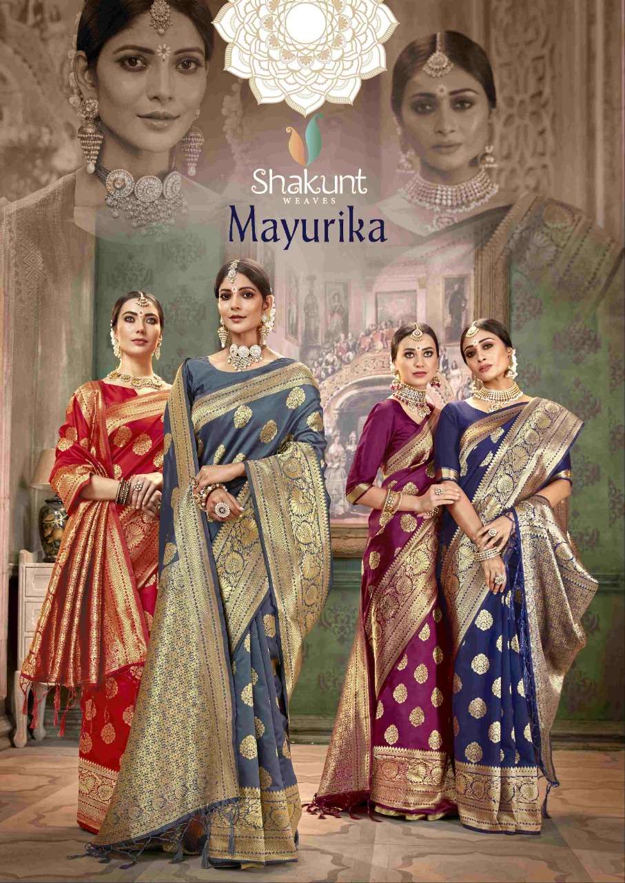 shakunt mayurika art silk traditional wear saree collection