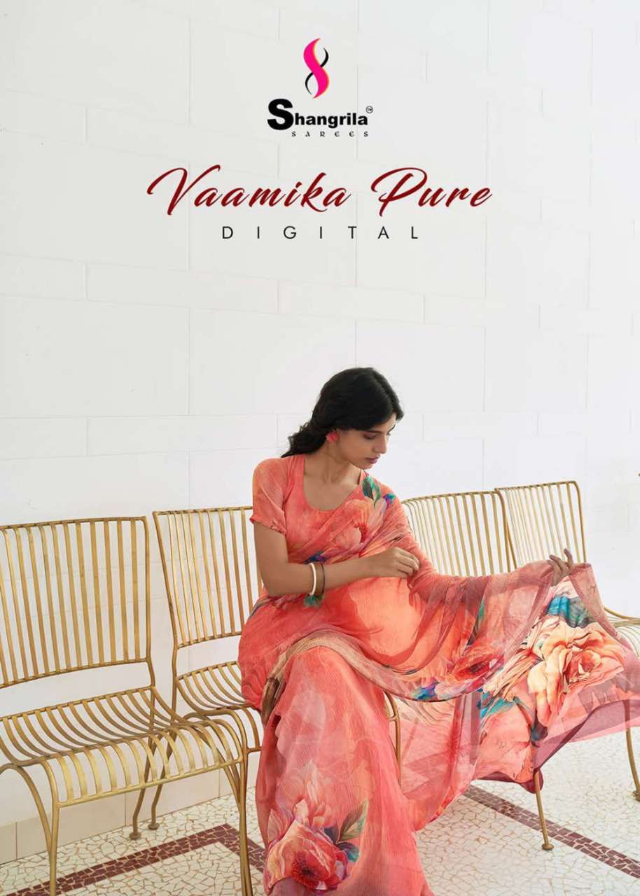 shangrila vaamika pure digital georgette print saree wholesaler 