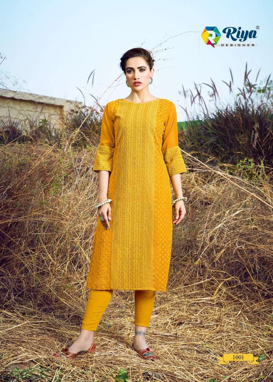 shifali by riya designer georgette daily wear fancy kurti
