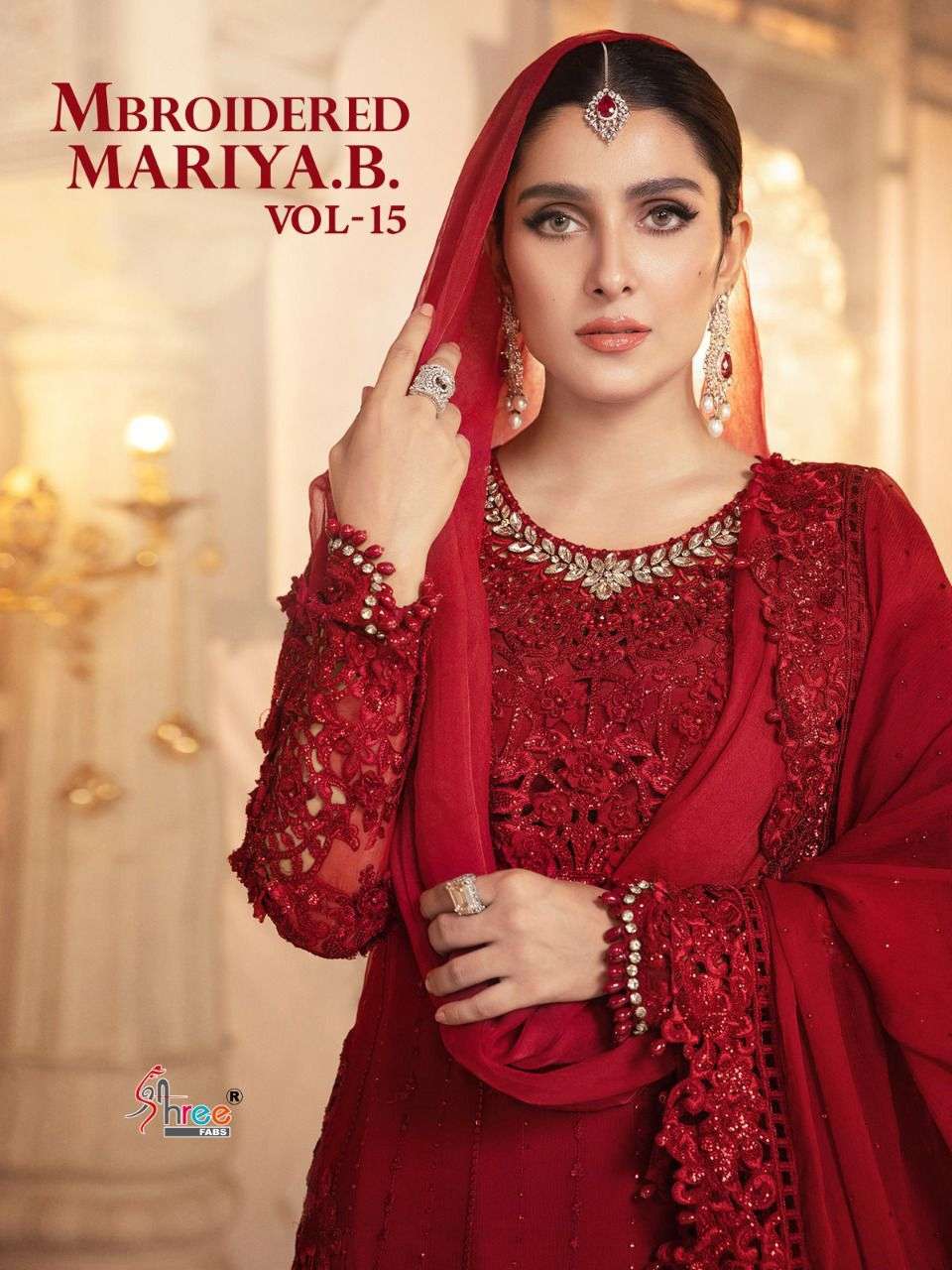 shree fabs mbroidered mariya b vol 15 heavy pakistani dresses supplier 