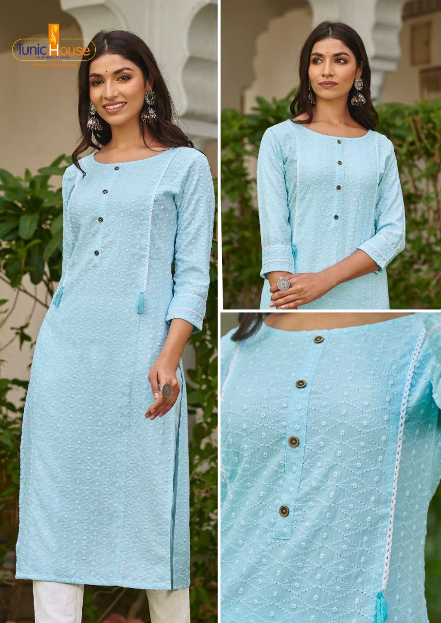 SUPER STAR2 -LUCKNOWI WORK DESIGNER KURTI (4PCS SIZE-SET)