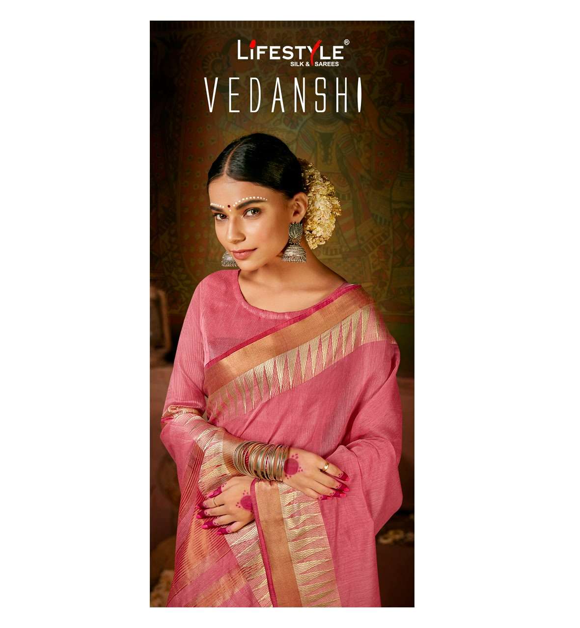 vedanshi vol 1 by lifestyle chanderi silk traditional saree exporter