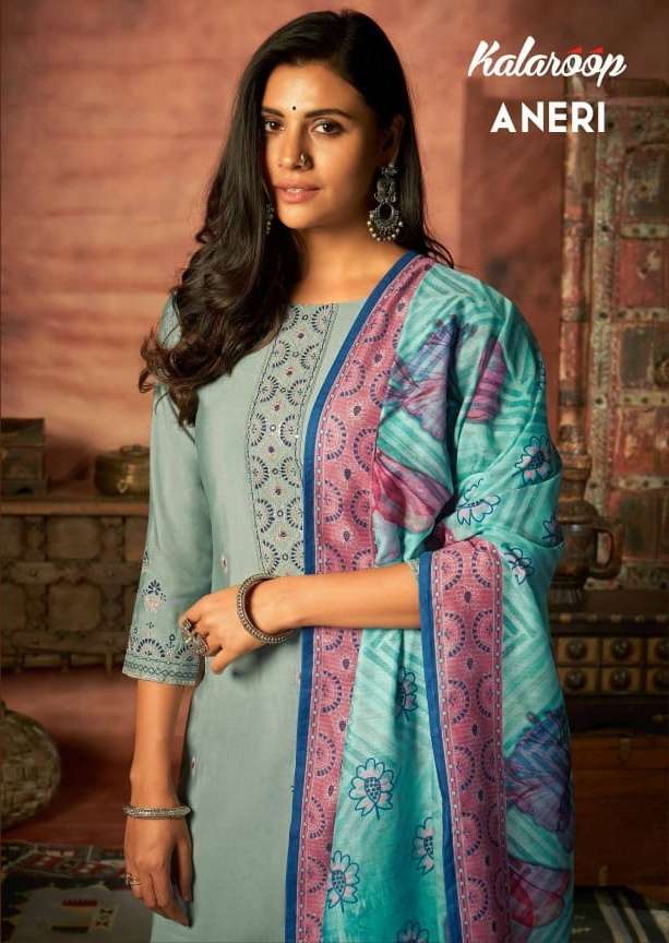 aneri by kalaroop silky full stitch fancy suits collection