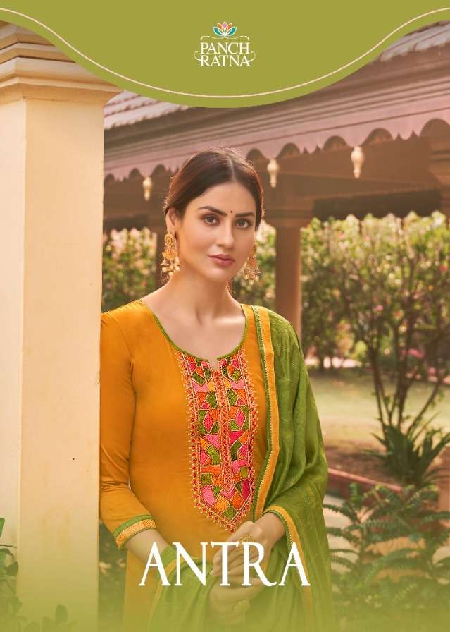 antra by panch ratna jam silk work designer fancy suits