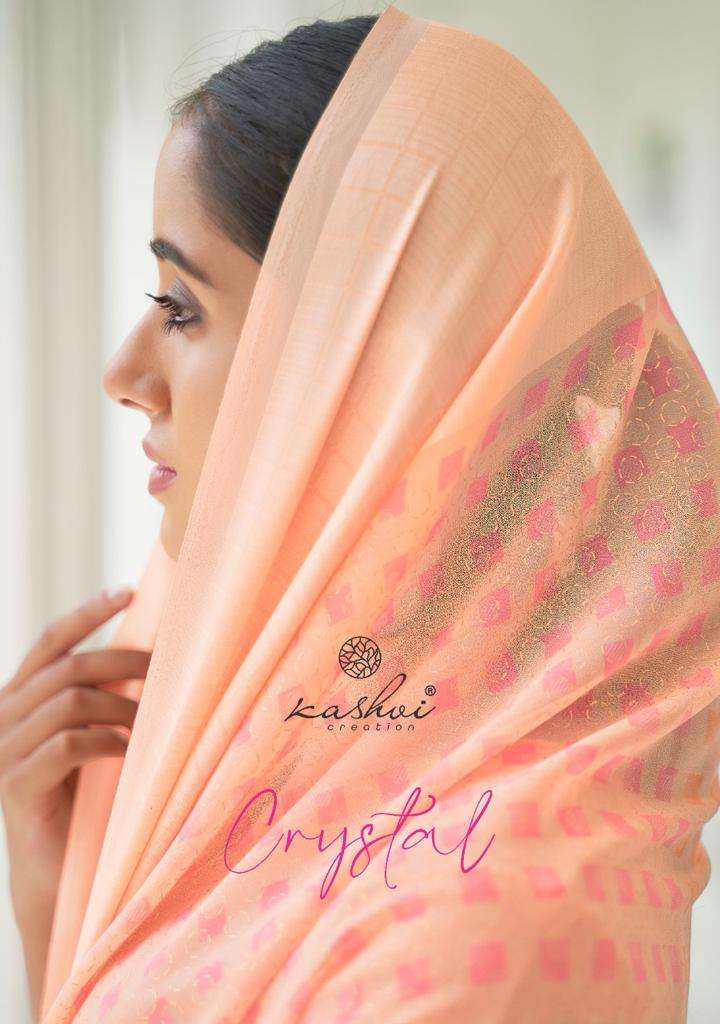 crystal by kashvi georgette with jacquard designer saree