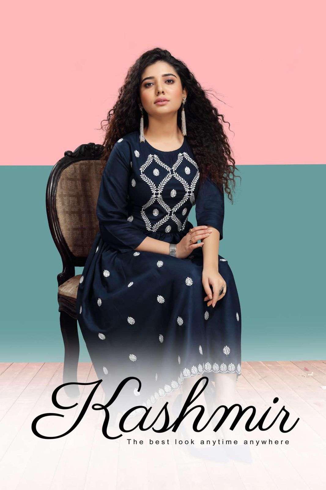 KASHMIR BY FLY FREE HEAVY RAYON SLUB KURTI CATALOG WHOLESLAER BEST RATE