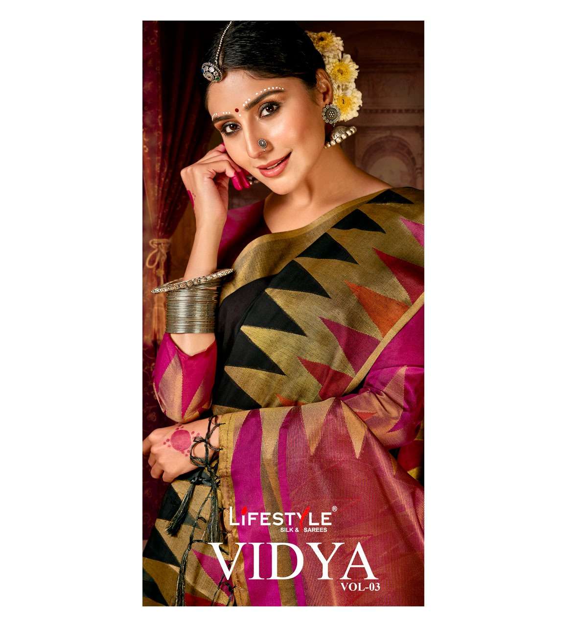 lifestyle vidya vol 3 chanderi silk fancy sarees