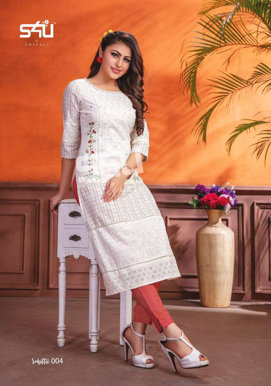 s4u 270 design combo set of schiffli hit design kurti 