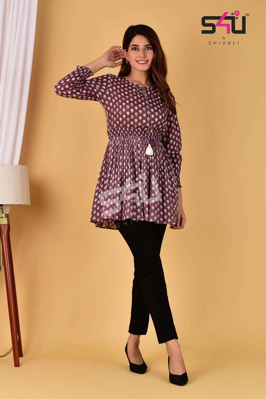 s4u 274 design combo set of short kurtis collection 