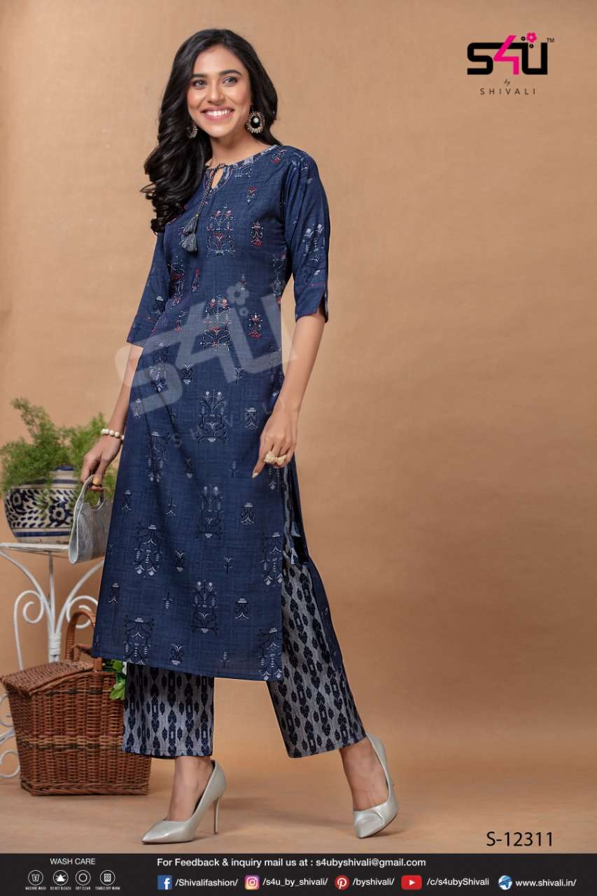 S4U 276 design combo set of kurti with pant for festive