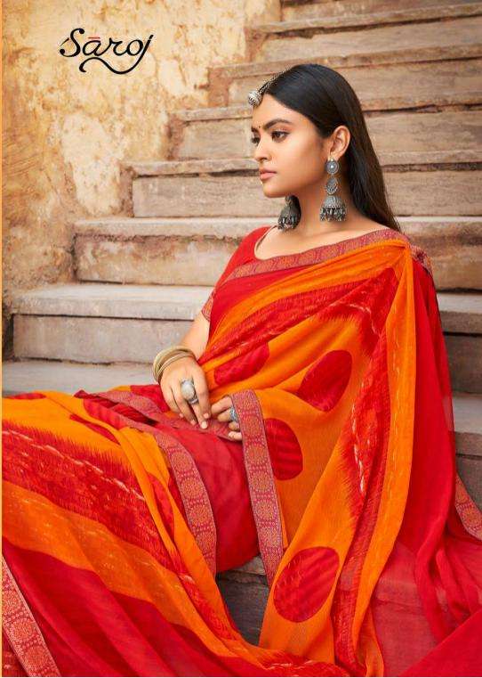 saroj sarangi georgette exclusive fancy sarees exporter 