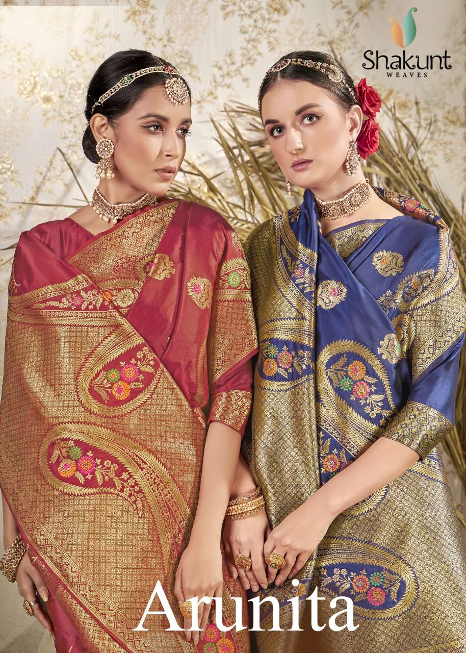 shakunt arunita art silk saree online supplier