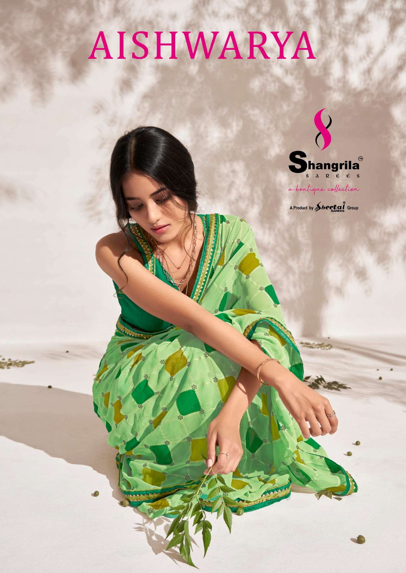 shangrila aishwarya pure georgette saree with fancy border 