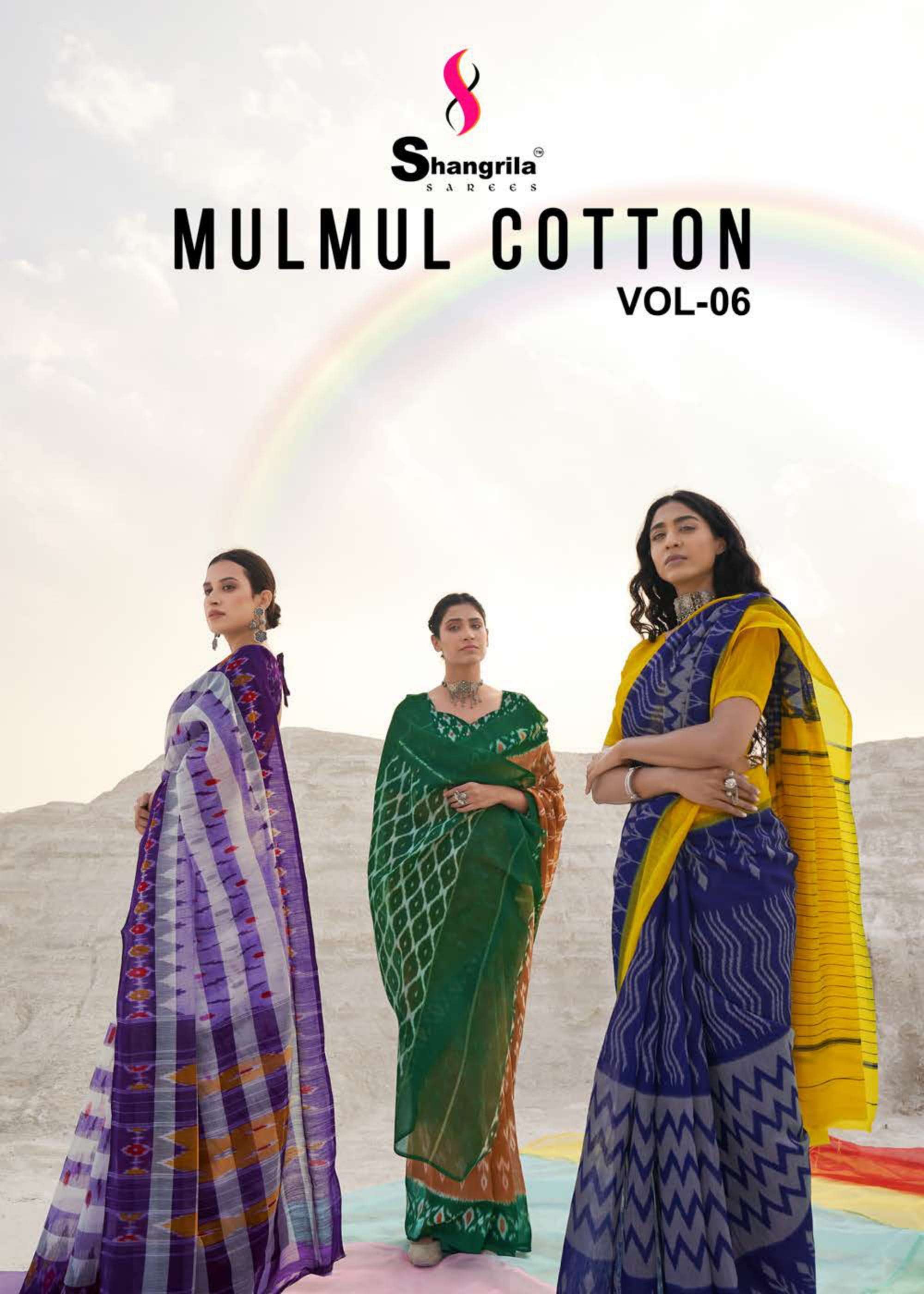 shangrila mulmul cotton vol 6 ikkat handloom prints sarees wholesale shop 