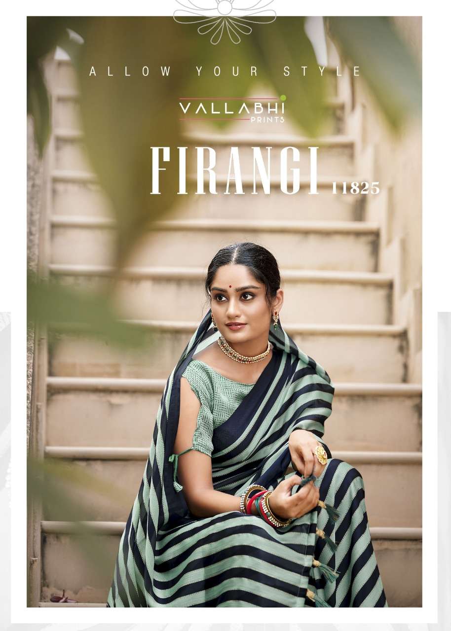 Vallabhi firangi 11825 moss chiffon printed sarees collection 