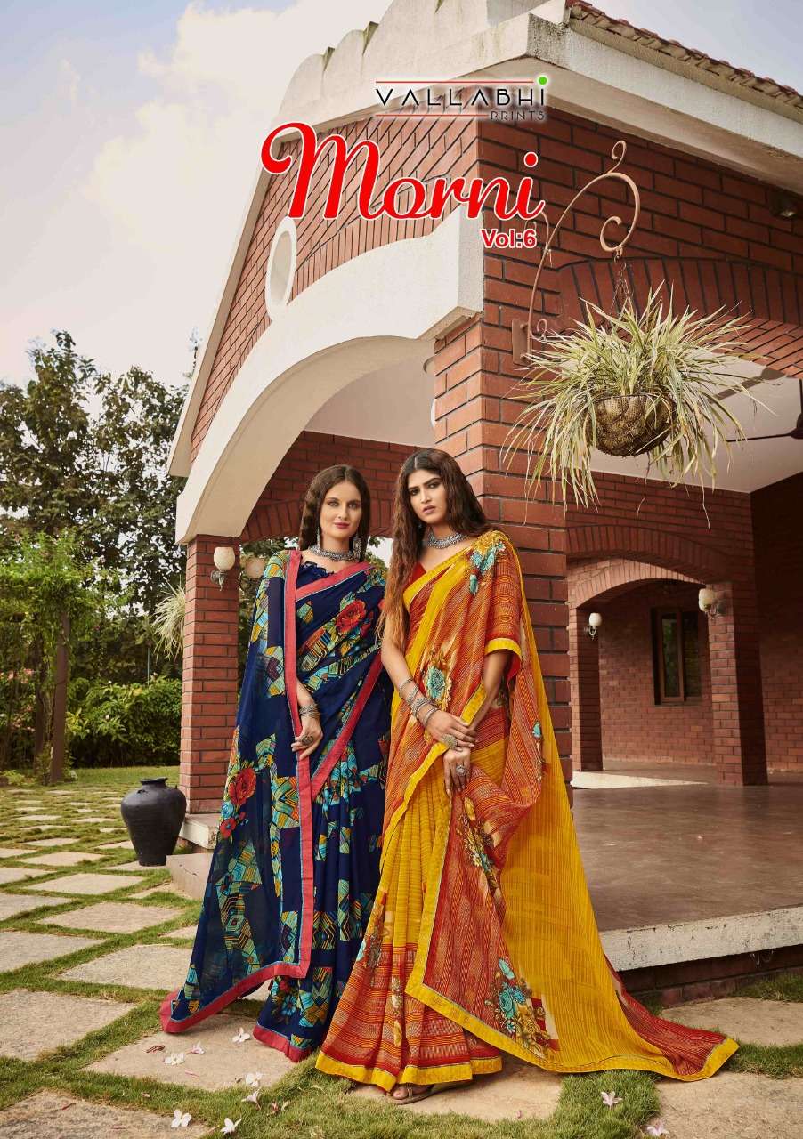 vallabhi morni vol 6 casual wear soft printed saris 