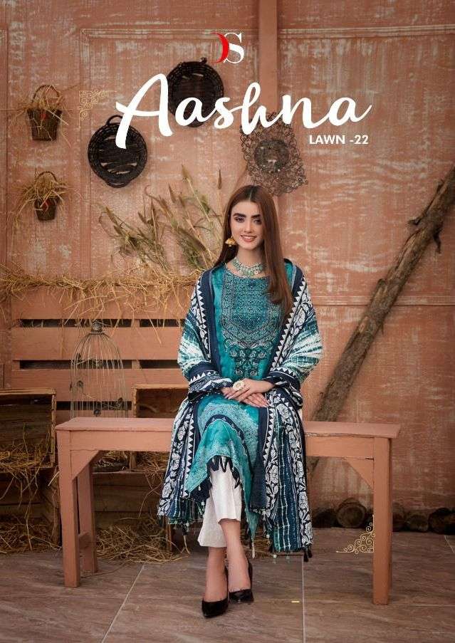 aashna lawn 22 by deepsy cotton work pakistani summer dress materials