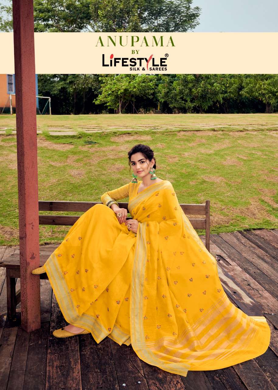 anupama vol 1 by lifestyle cotton summer wear saree supplier