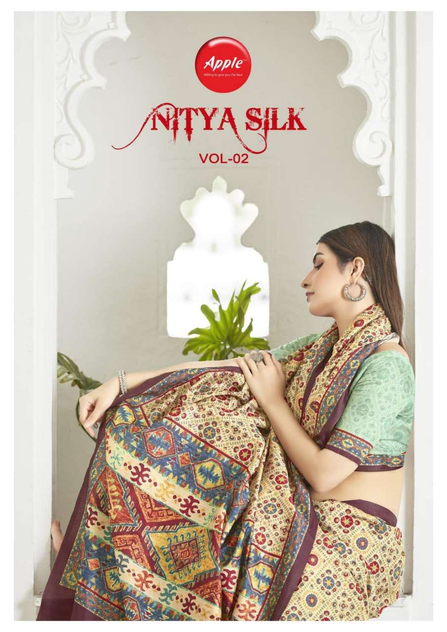 apple nitya silk vol 2 bhagalpuri digital print saree lowest price online 