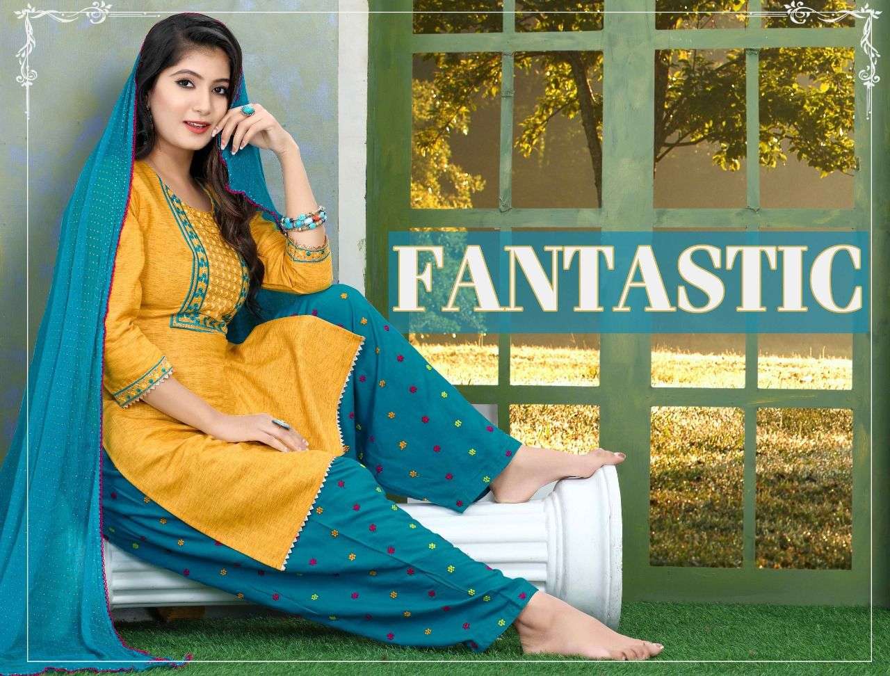 BEAUTY QUEEN FANTASTIC HEAVY RAYON READYMADE SUIT CATALOG WHOLESALER BEST RATE