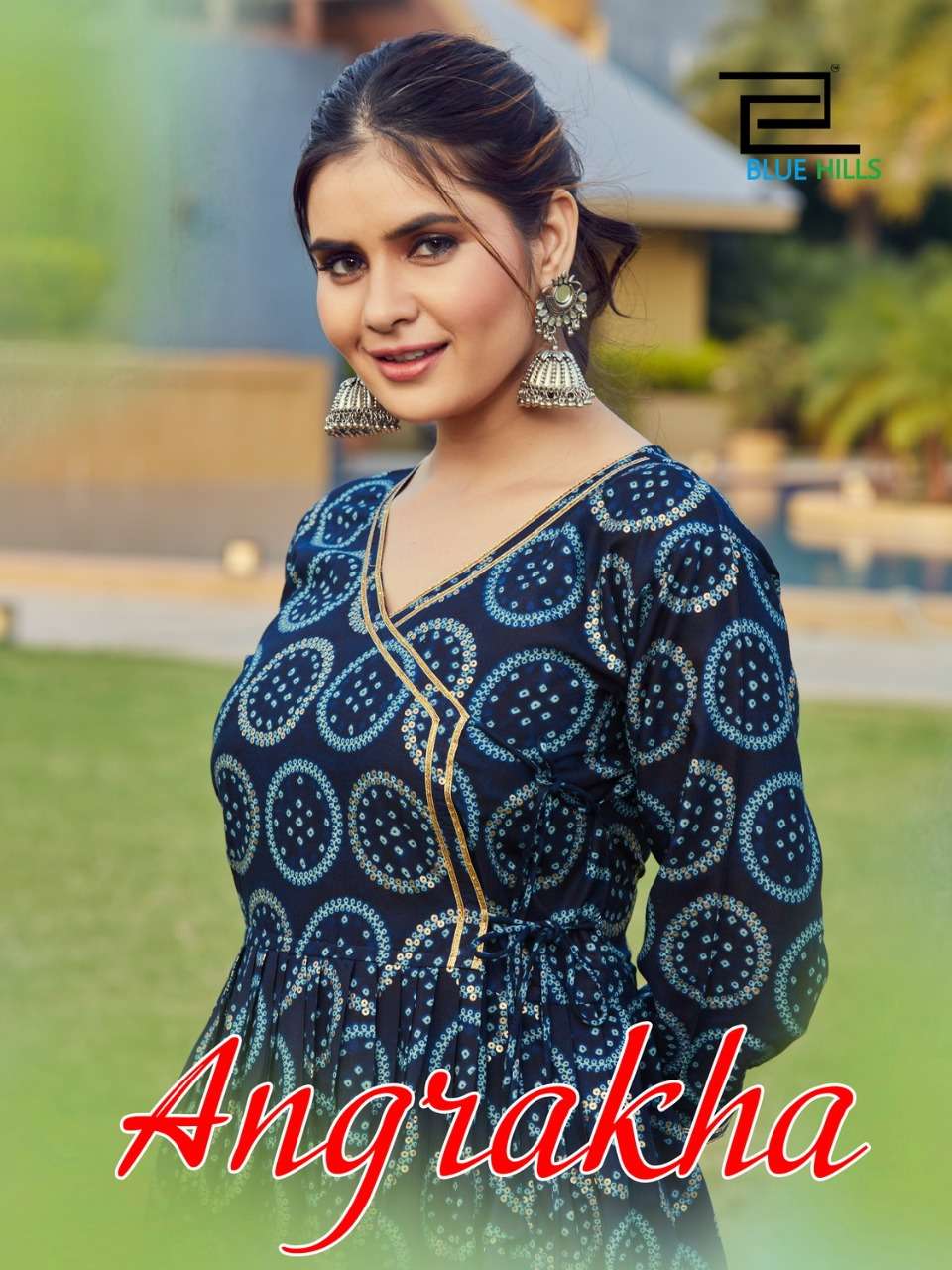 blue hills angrakha premium collection kurtis design 