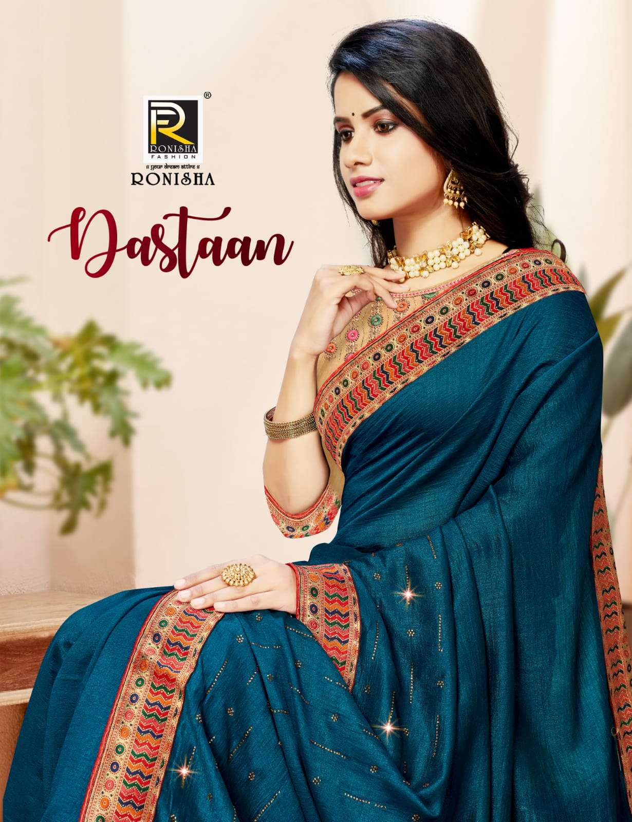 Dastaan by ranjna saree fancy border work blouse siroski diamond panel designer saree collection 