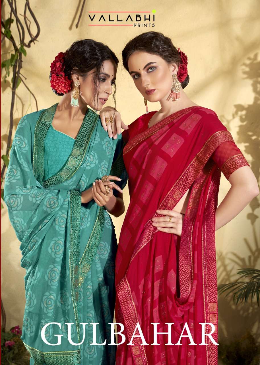 gulbahar by vallabhi printed weightless casual wear saree catalogue