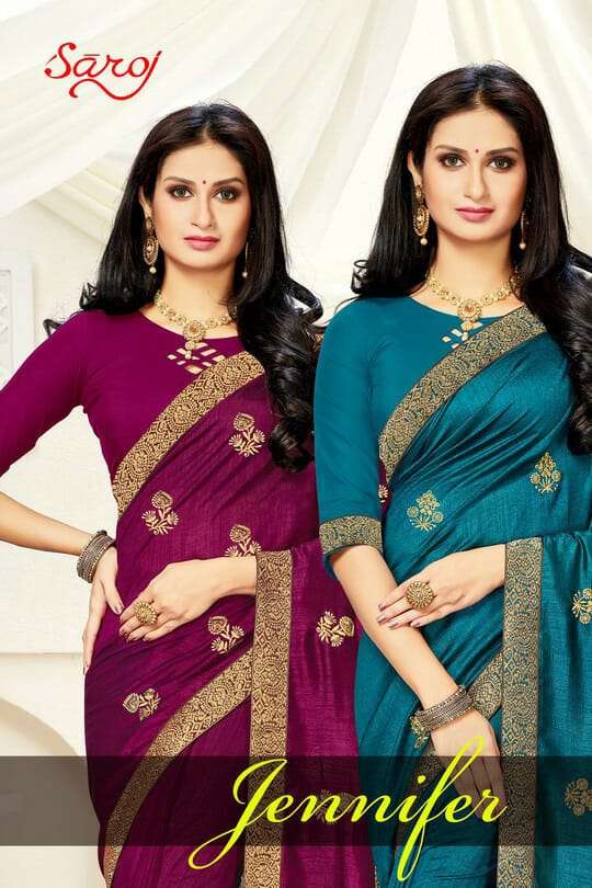 jennifer by saroj vichitra silk work stylish fancy saree