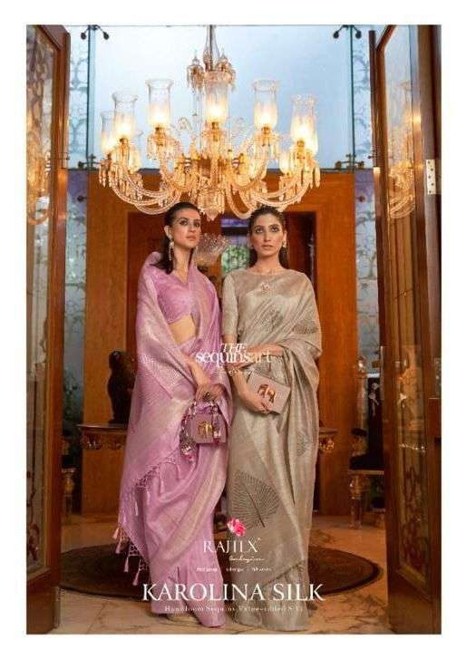 karolina silk by rajtex 225001-225006 series handloom designer sarees