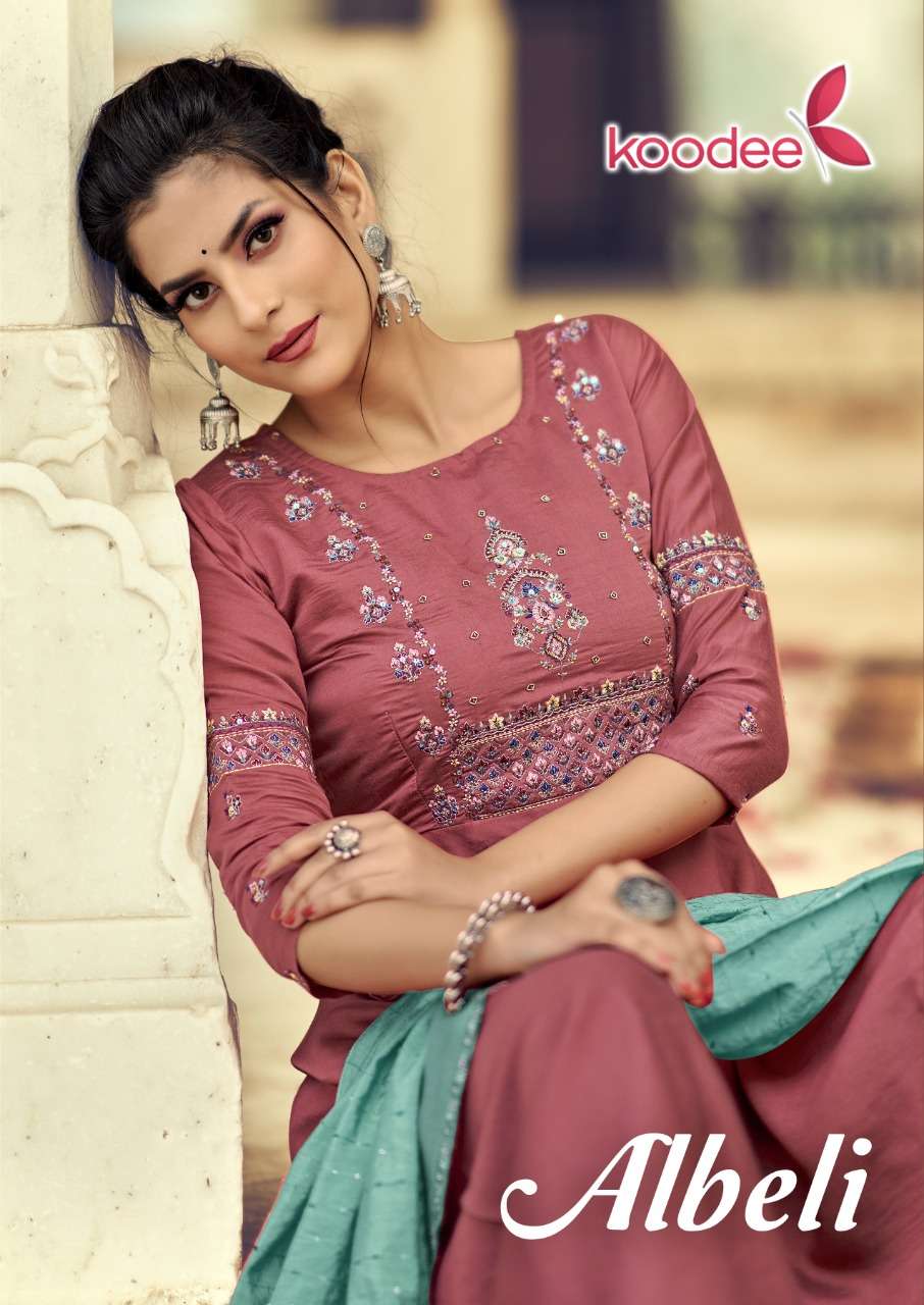 koodee albeli vol 1 readymade peplum suits collection