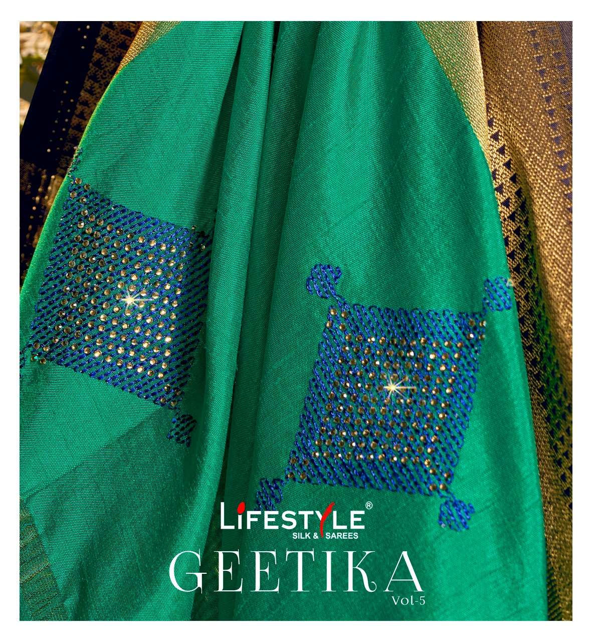 lifestyle geetika vol 5 nylon silk traditional wear sarees