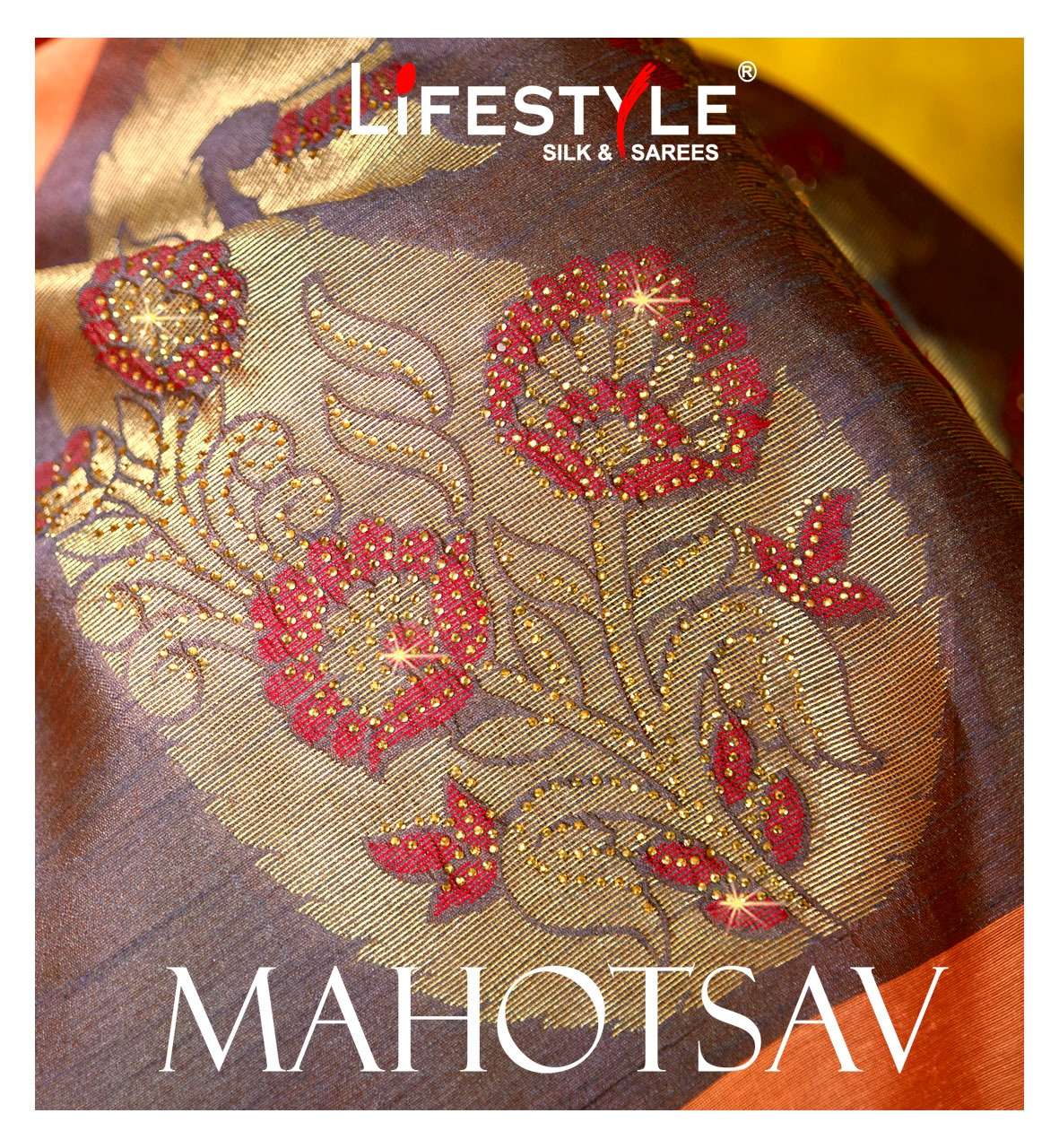 mahotsav vol 1 by lifestyle chanderi silk wedding designer saree