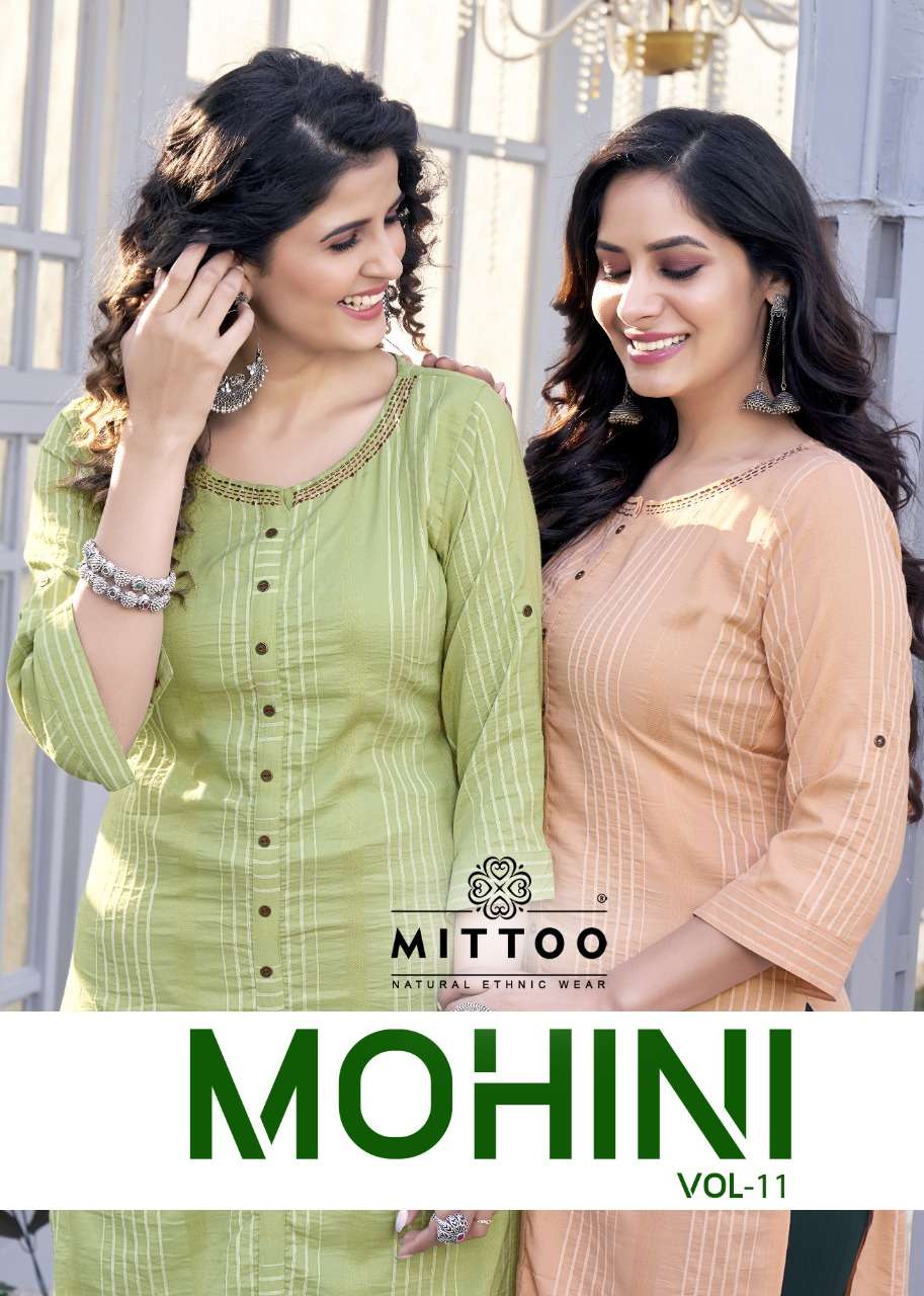 mohini vol 11 by mittoo rayon slub lycra designer kurtis