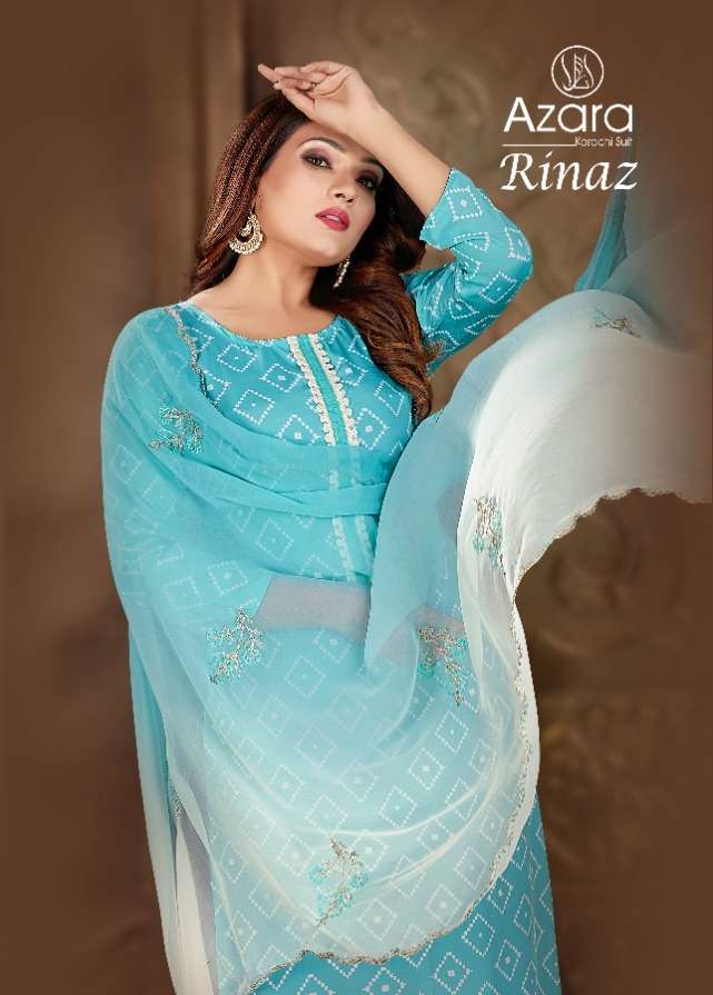 radhika rinaz by azara crape designer fancy salwar kameez