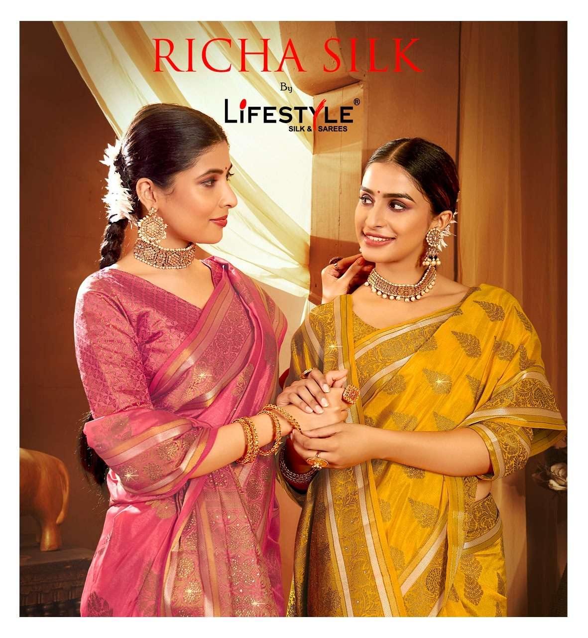 richa silk vol 1 by lifestyle nylon silk exclusive fancy sarees