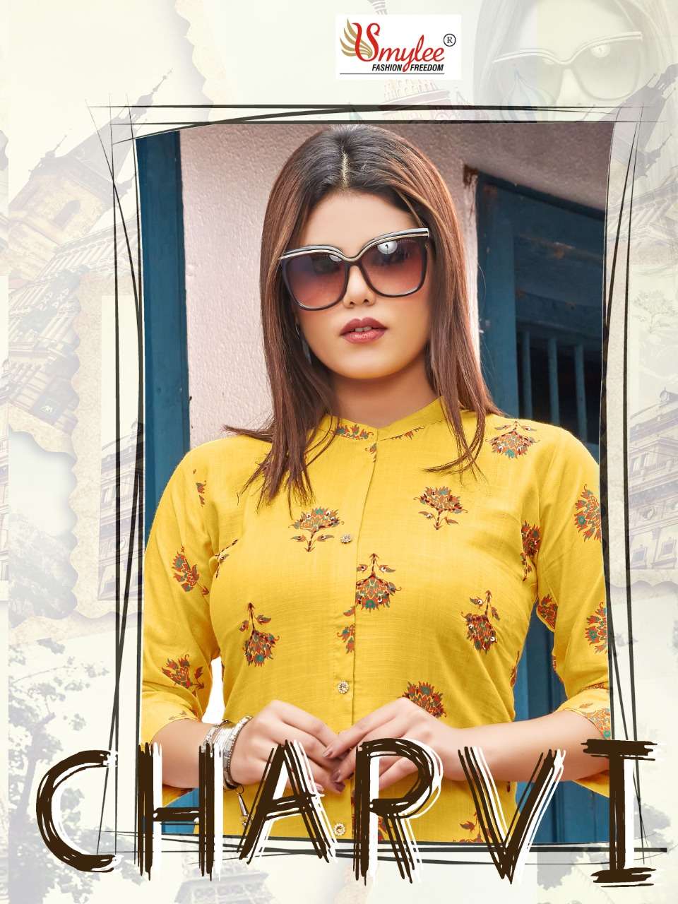 rung present charvi slub rayon fancy casual wear kurtis