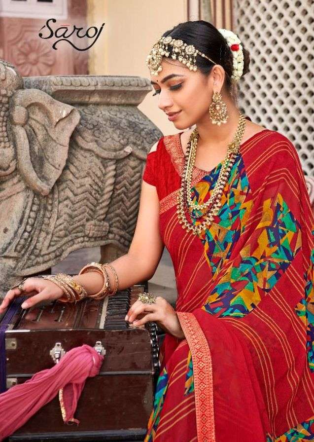 saroj gorgeous vol 4 printed saree catalog 