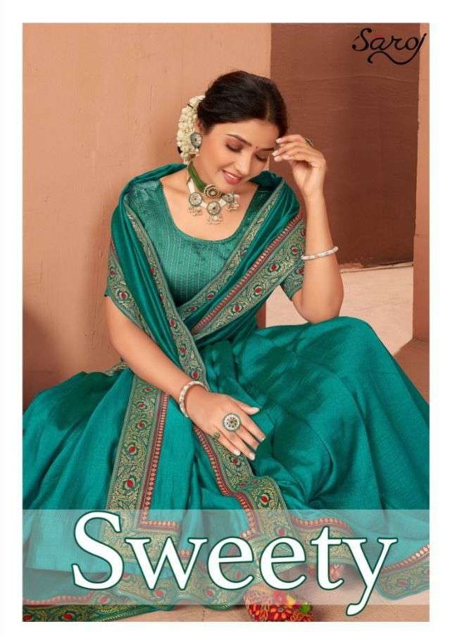 saroj present sweety vichitra silk designer sarees