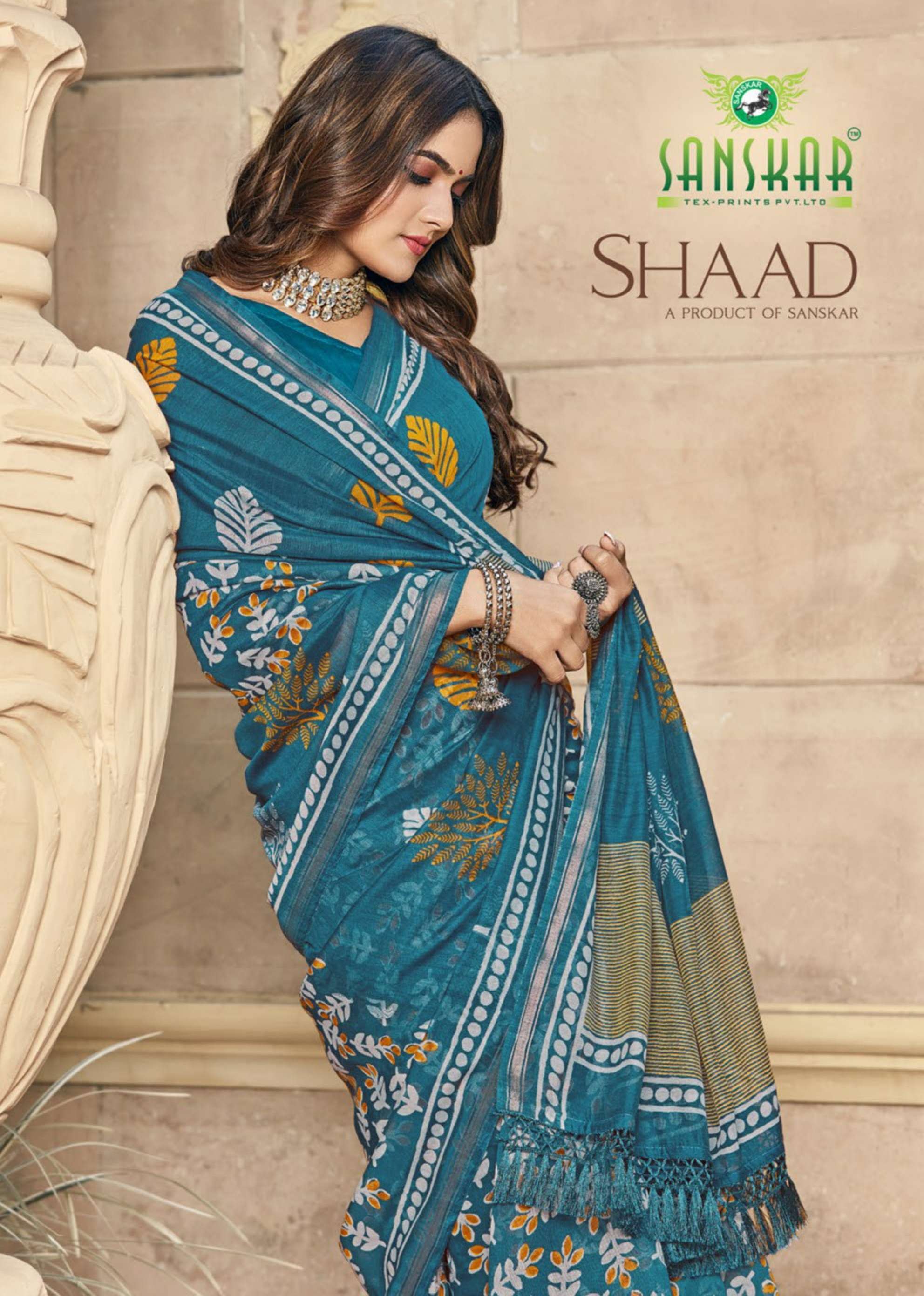 shaad by sanskar tex print surat fancy saree with blouse 