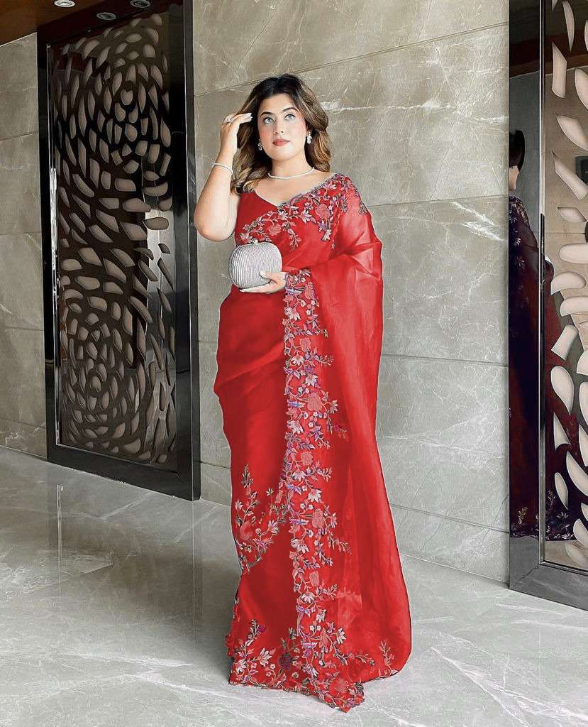 Slyvie vol 3 Organza fancy sarees  collection 