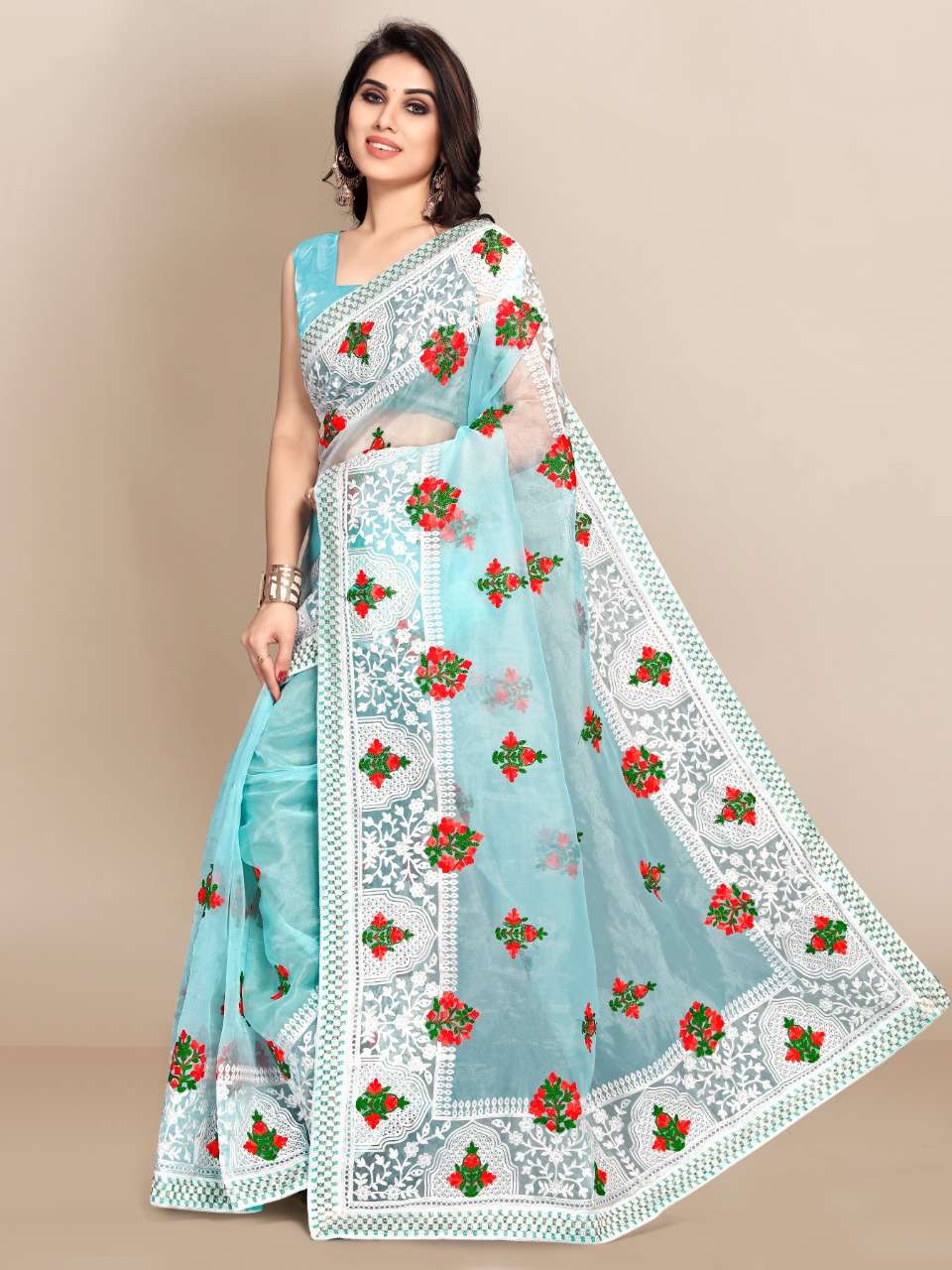 Slyvie vol 4 Organza digital printed sarees wholesaler