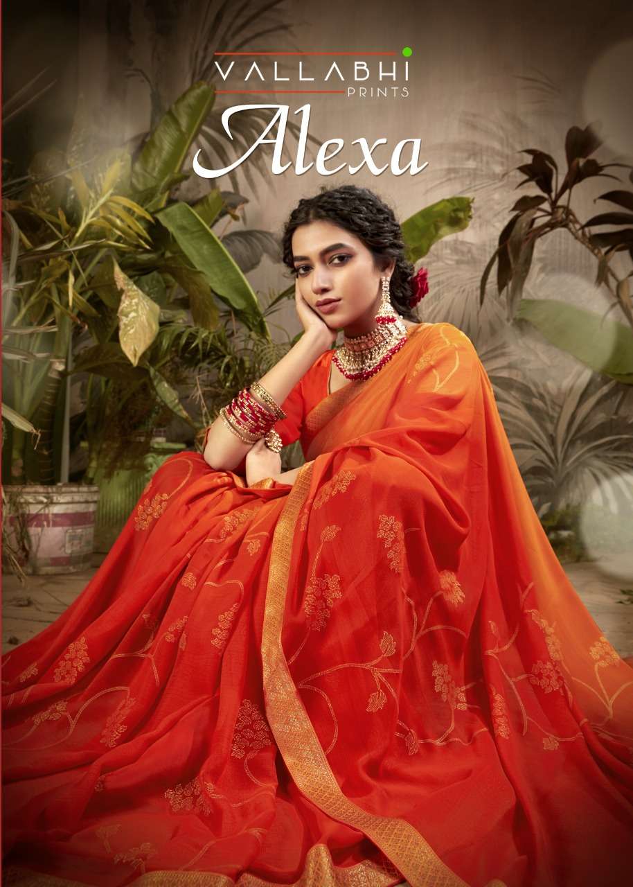 alexa by vallabhi printed georgette casual wear saree