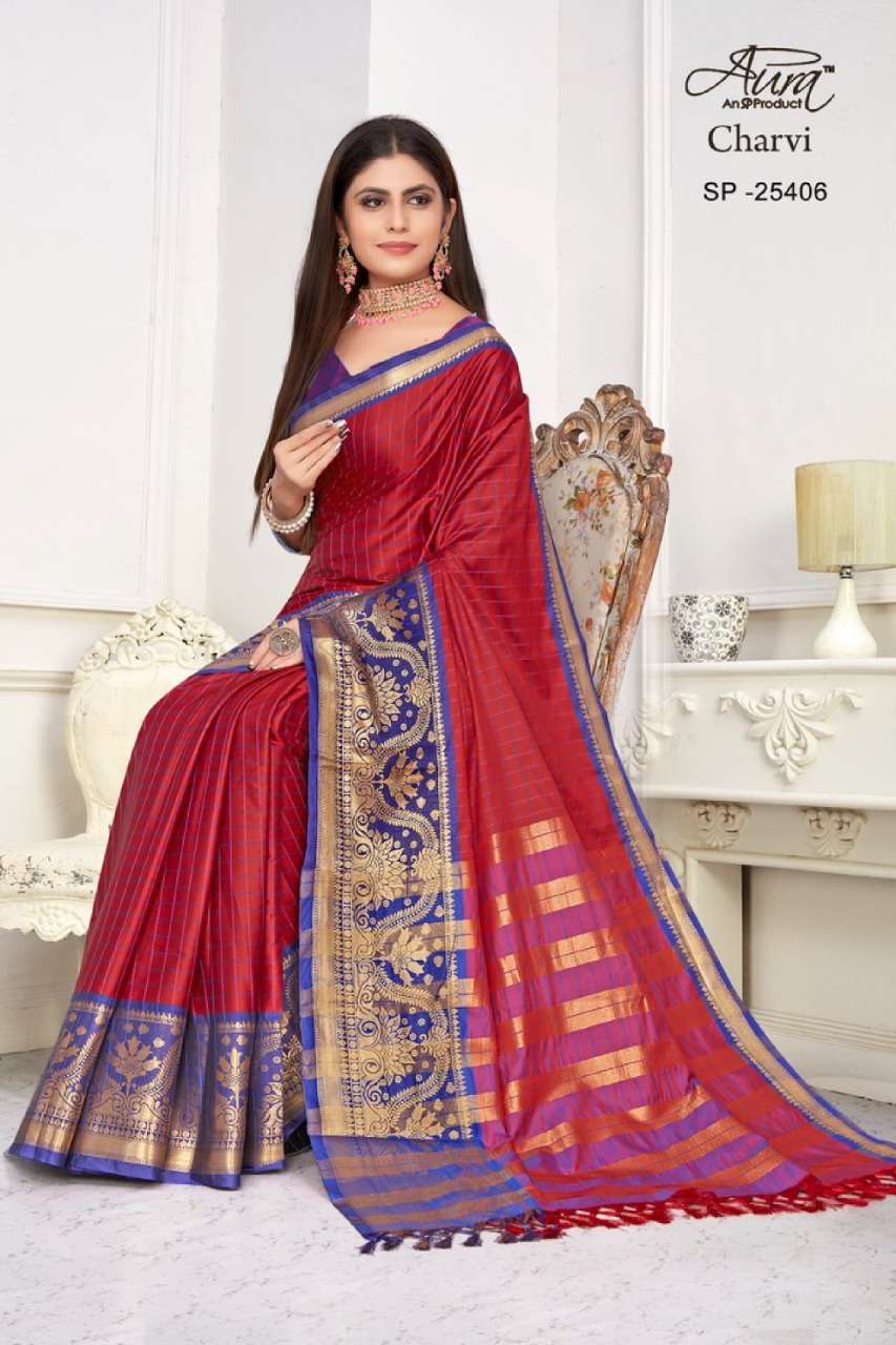 Aura charvi soft cotton sarees wholesaler in surat