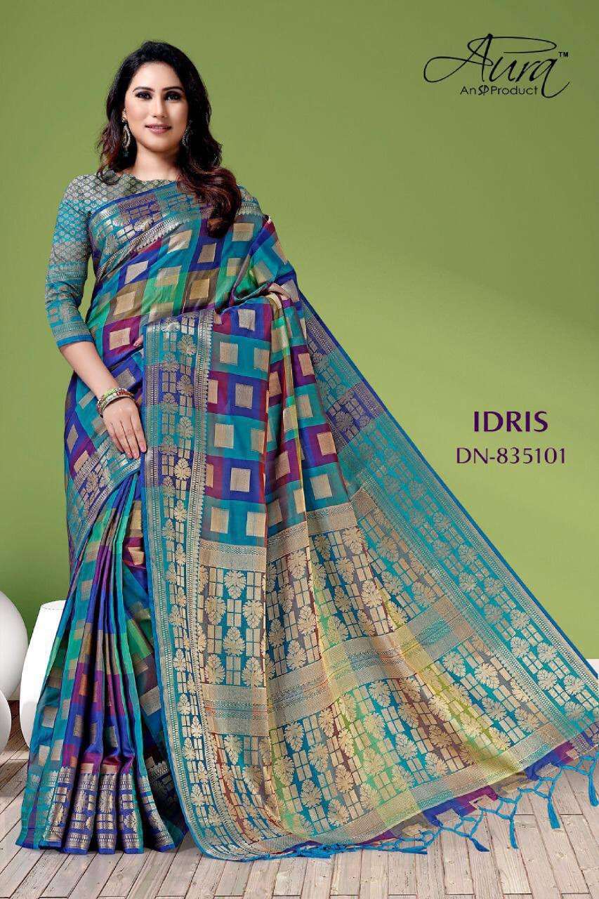 Aura idris soft cotton sarees collection in surat