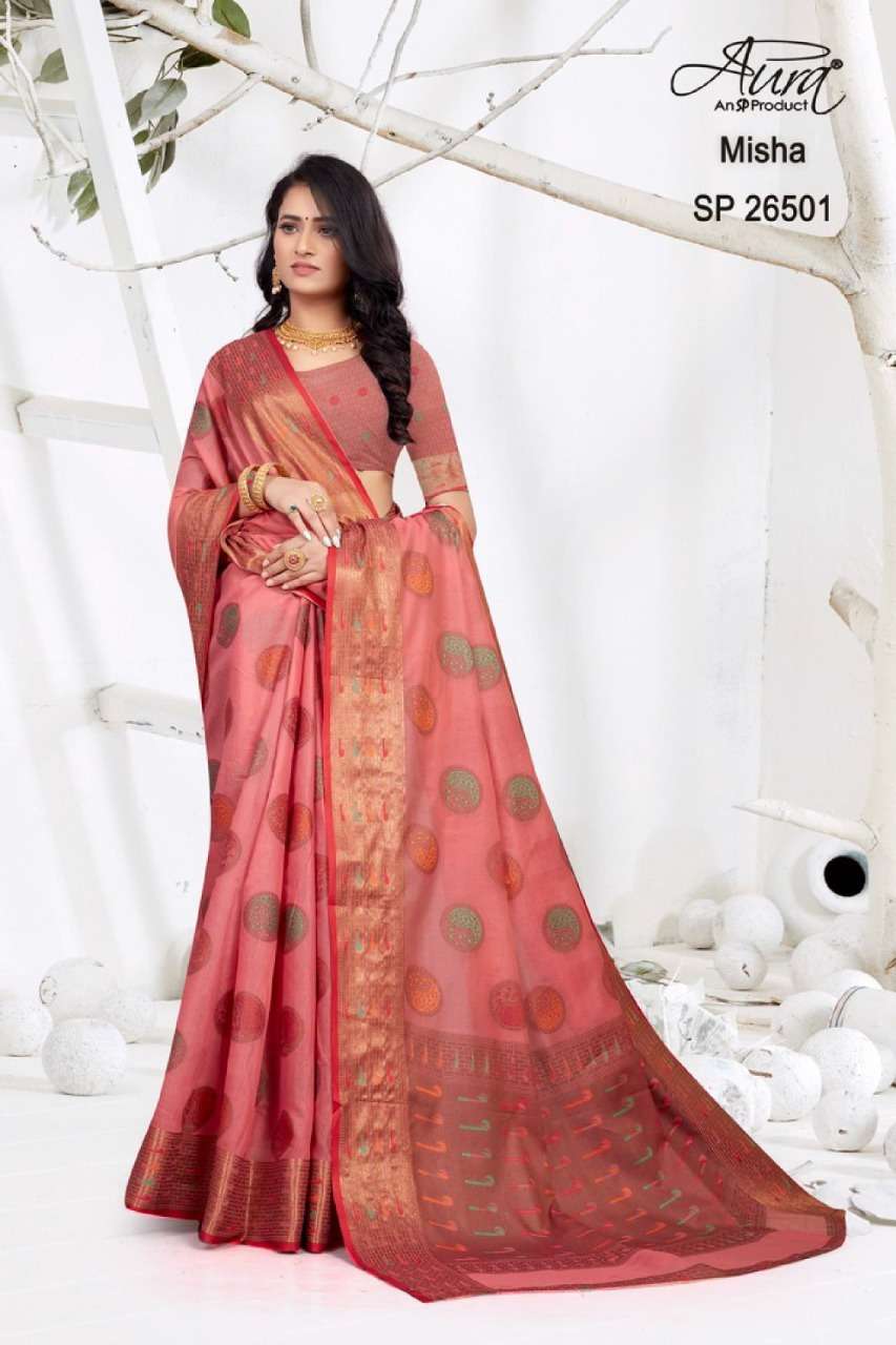 Aura misha soft cotton sarees wholesaler in surat