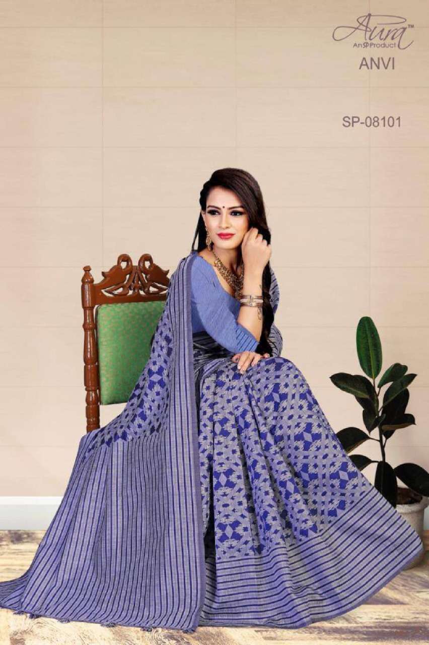 aura present anvi soft cotton festival wear fancy sarees