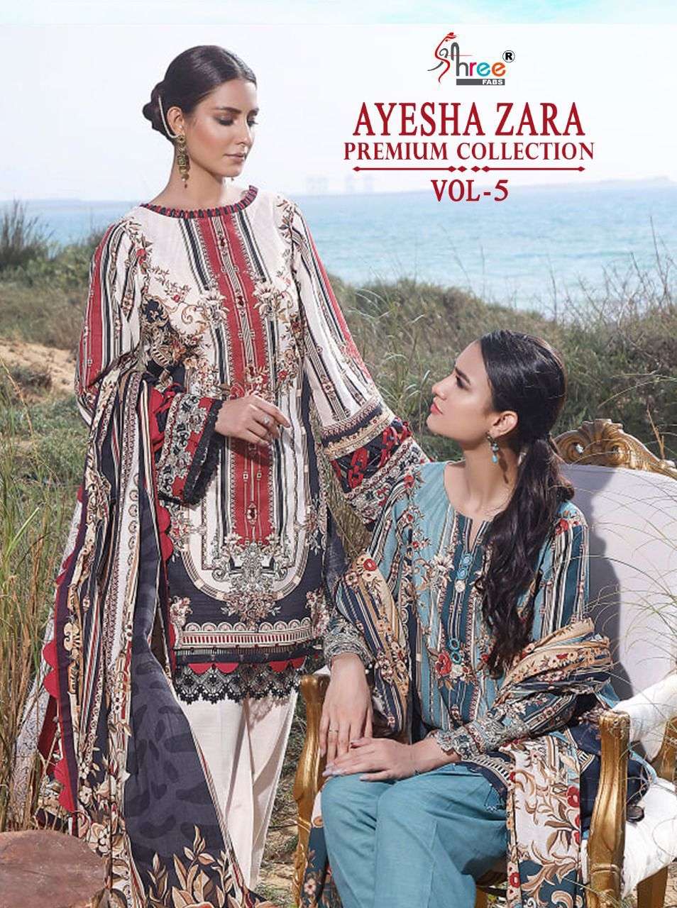 ayesha zara premium vol 5 by shree fabs cotton pakistani summer dress supplier