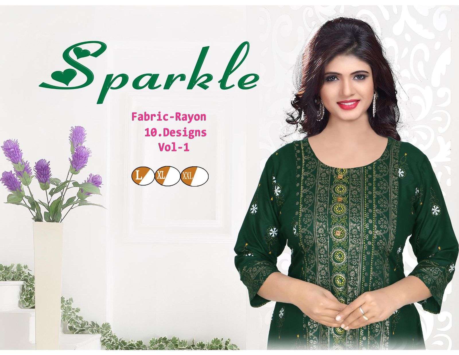 BEAUTY QUEEN SPARKLE HEAVY RAYON KURTI CATALOG WHOLESALER BEST RATE