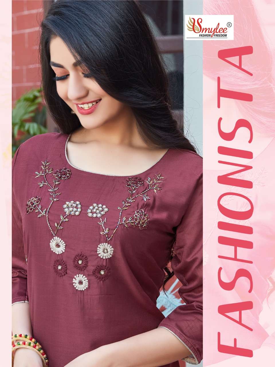 fashionista by rung chanderi silk handwork fancy kurti with pant collection